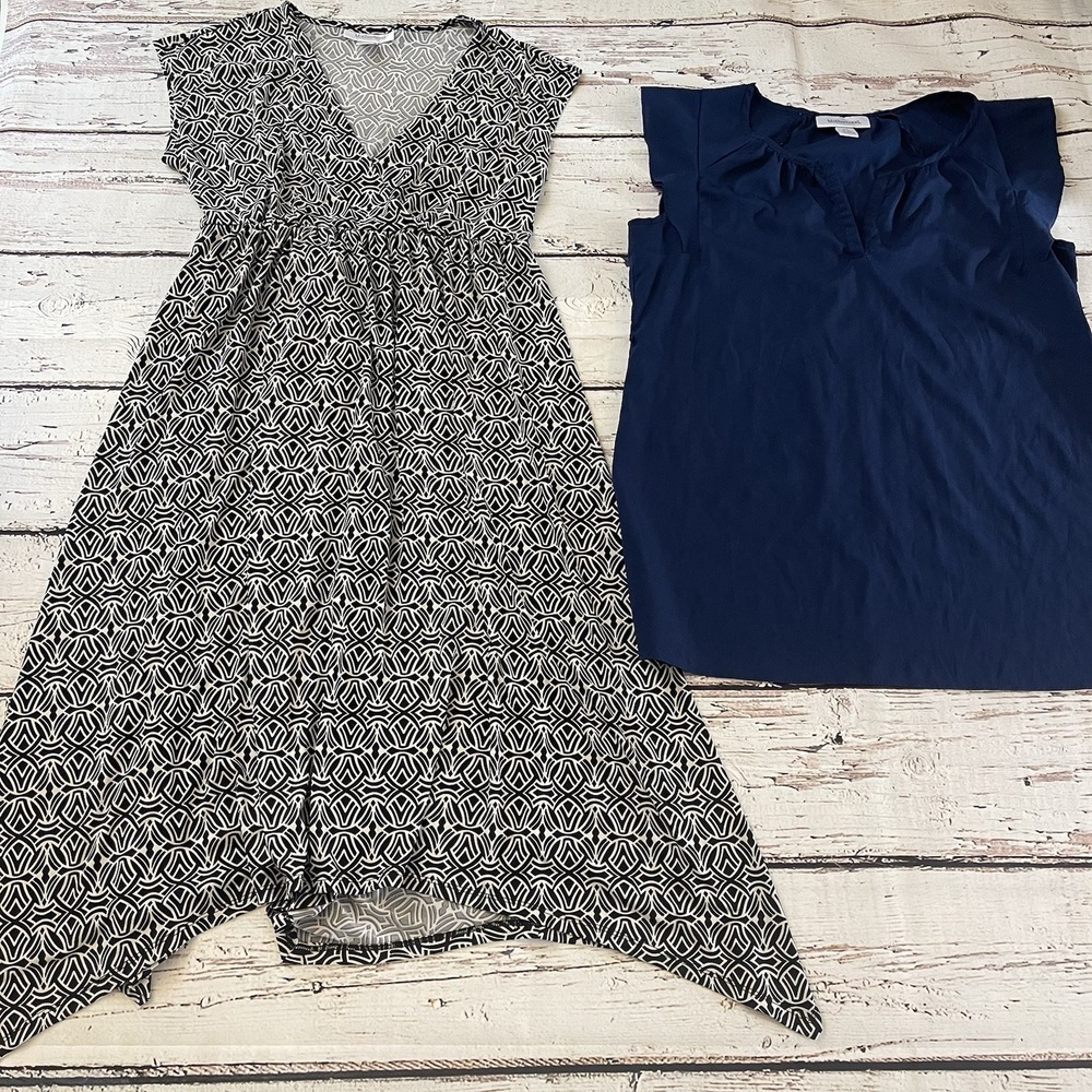 Motherhood Maternity Dress Uneven Hem & Top Size Small Women's Lot of 2
